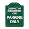 Signmission Compact or Subcompact Car Parking Only, Green & White Aluminum Sign, 18" x 24", GW-1824-24245 A-DES-GW-1824-24245 - alternate 1